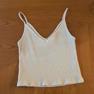 Top Shop white textured tank top.